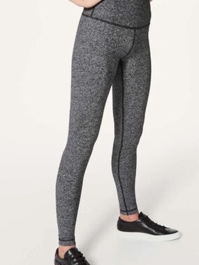 Lululemon Wunder Under Hi-Rise Tight *28" Heathered Black Size 6